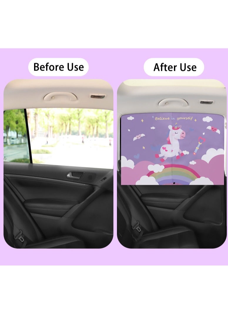 مظلات شمسية مغناطيسية، ستائر للسيارة، واقي من الشمس في الجانب الخلفي للسيارة (وحيد القرن) - Image 5