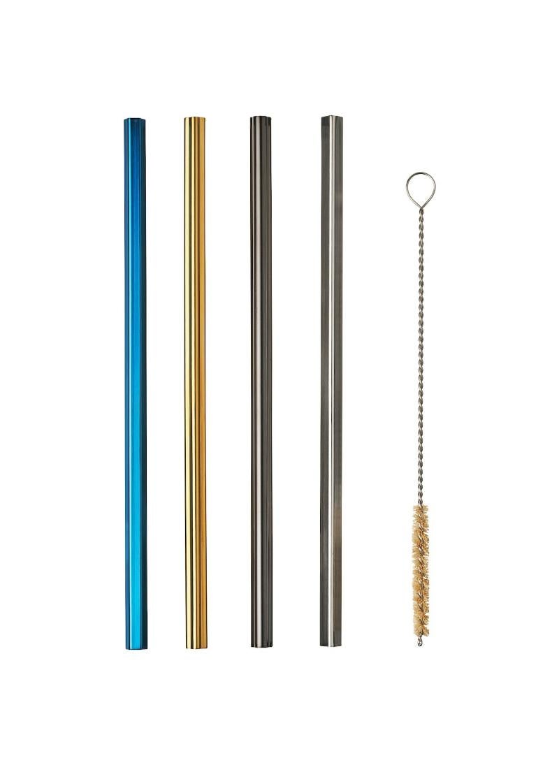 Drinking Straws Cleanbrush Set Of 5 Mixed Shapes Mixed Colours