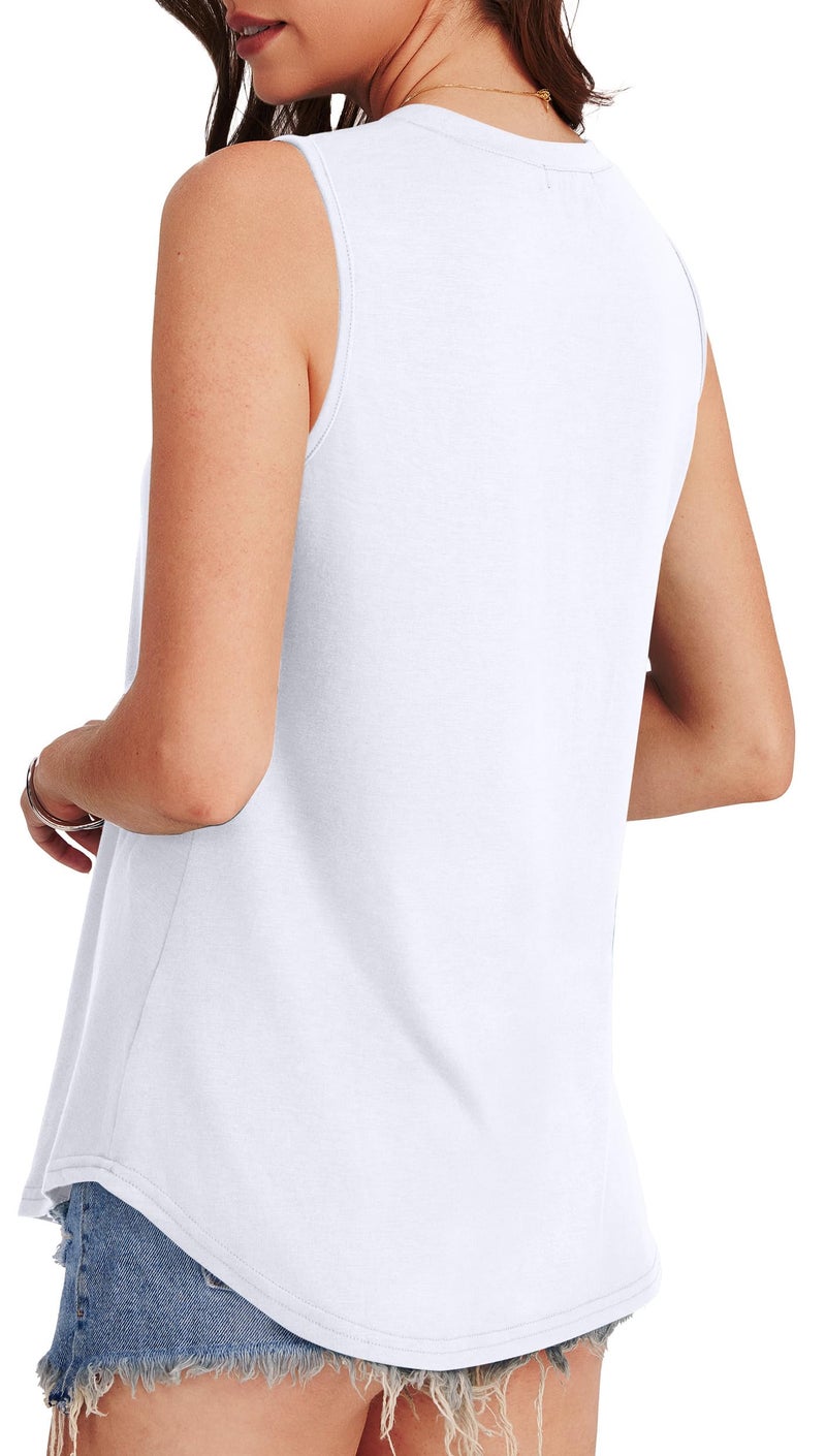OFEEFAN Womens Tank Tops Loose Fit White Tank Top Woman Dressy Summer Outfits Tunic Tops for Women Loose Fit Dressy Fitness Clothing S - Image 5
