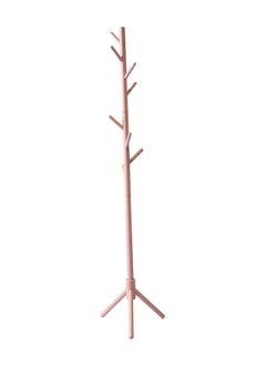 Daamudi Daamudi Freestanding Living Room Coat Rack With 3 Wood Prong Legs Sections Hooks for Coats And Hats Purse And Jacket Hanger Easy to Assemble Scarf Rack For Home or Office PINK  - Image 1