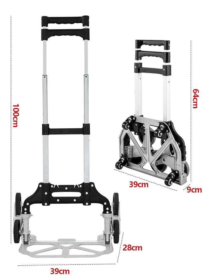 Stair Climbing Cart, Folding Hand Truck Dolly with Silent Wheels - 80KG Stair Cart Climber Heavy Duty Portable Dolly for Apartment Moving, Groceries, Travel, Home & Office - Image 4