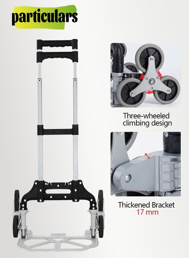 Stair Climbing Cart, Folding Hand Truck Dolly with Silent Wheels - 80KG Stair Cart Climber Heavy Duty Portable Dolly for Apartment Moving, Groceries, Travel, Home & Office - Image 5