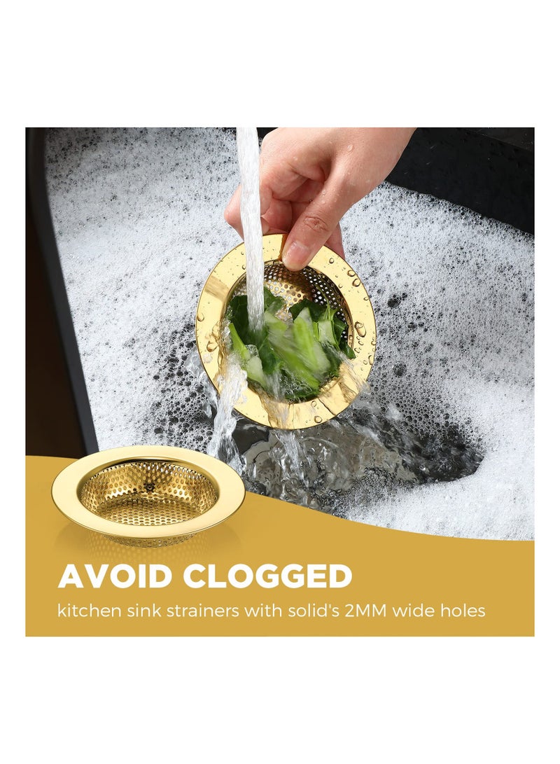 SYOSI Kitchen Sink Strainer, 3 Pieces Sink Stopper Strainer, Garbage Disposal Plug, Stainless Steel Universal Anti-Clogging Kitchen Sink Filter, Sieve Basket Strainer, Wide Rim for Kitchen Sink Drain - Image 4