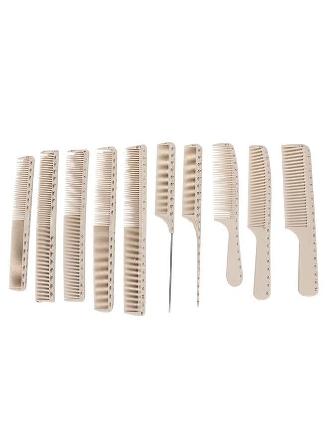 yuyte Hair Cutting Comb, 10Pcs Professional Hairdressing Comb Barber Hair Styling Cutting Comb with Measure Scale - Image 1