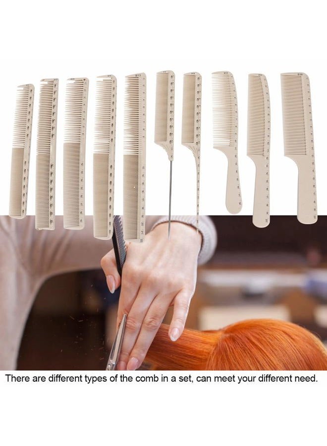 yuyte Hair Cutting Comb, 10Pcs Professional Hairdressing Comb Barber Hair Styling Cutting Comb with Measure Scale - Image 3