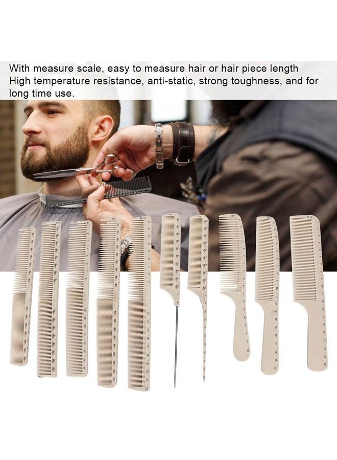 yuyte Hair Cutting Comb, 10Pcs Professional Hairdressing Comb Barber Hair Styling Cutting Comb with Measure Scale - Image 2
