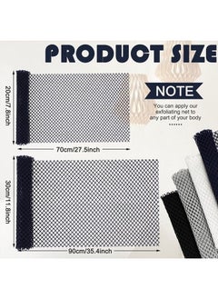 Breling 4 Pieces African Net Bath Net Sponge Body Exfoliating Polyester Cleaning Shower Body Scrubber Back Scrubber Exfoliating Wash Bath Cloth for Daily Use (Black, Blue, White, Gray,7.8 x 27.6 Inch)  - Image 3