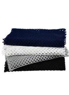 Breling 4 Pieces African Net Bath Net Sponge Body Exfoliating Polyester Cleaning Shower Body Scrubber Back Scrubber Exfoliating Wash Bath Cloth for Daily Use (Black, Blue, White, Gray,7.8 x 27.6 Inch)  - Image 1