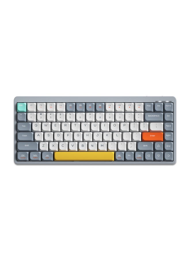 Generic YK75 Low Shaft Mechanical Keyboard Wireless Bluetooth Three-mode Ultra-thin Portable Office Notebook Tablet Keyboard Wholesale-Color:[happy Planet] Three-mode/white Light [red Axis]-84 Keys  - Image 1