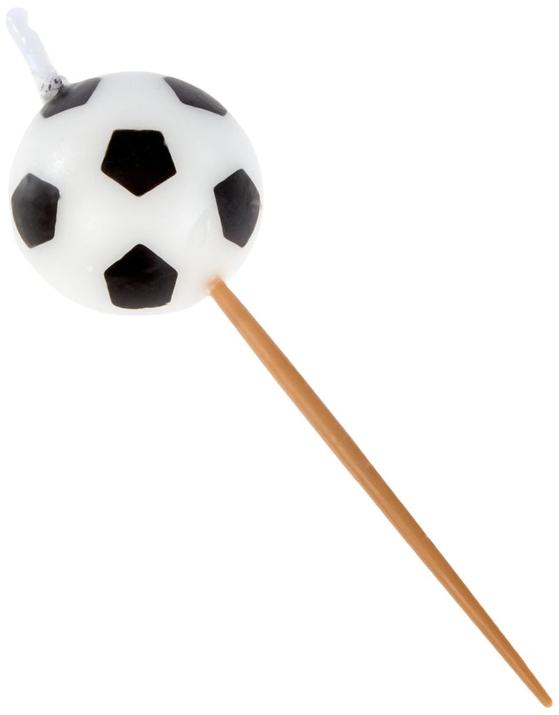 Unique Soccer-Themed Birthday Candles (Pack Of 6) - Black & White Wax Candles On Wooden Picks - Ideal For Sports Fans Celebrations - Image 4