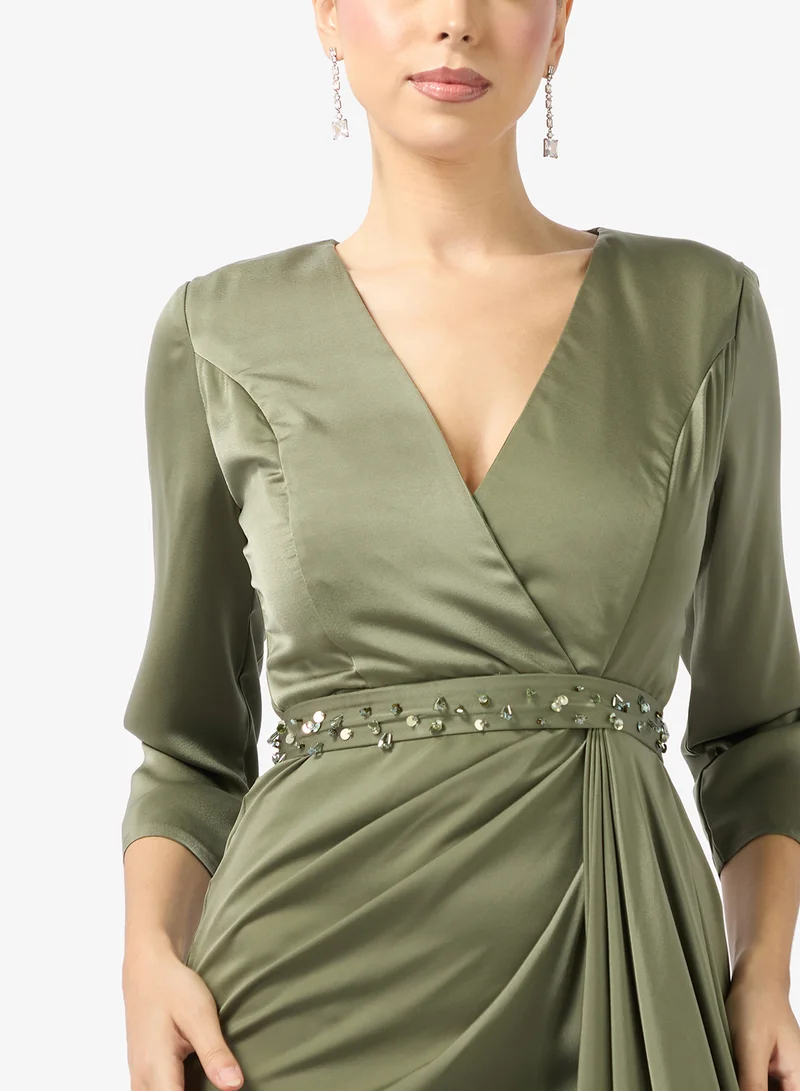 Namshi x  Draped A Line Evening Gown for Women | Best Price UAE