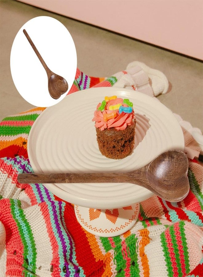 هيموتون ملاعق خشبية على شكل قلب من هيموتون، قطعتان، أدوات مطبخ خشبية على شكل قلب للطبخ والتقديم والخلط، هدية مثالية للمنزل الجديد، وأعياد الميلاد، وعيد الأم - Image 5