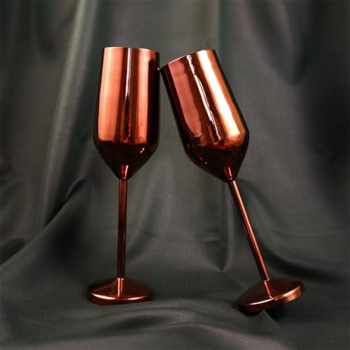 Exclusivish Champagne Glass Set of 2 with Gift Box - PVD Rose Gold Steel Wine Glasses | Home Decor & Decoration Items for Living Room | Gifts for Women & Men for Weddings, Anniversaries & Birthdays - Image 5