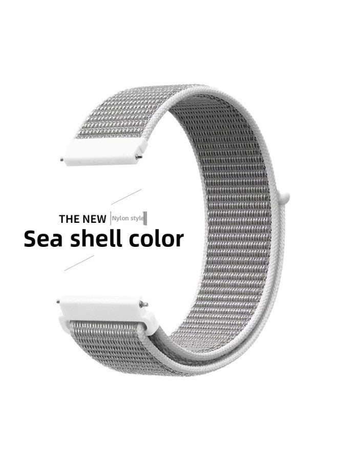 For Huawei Watch3 Watch Band GT2 Nylon Loop Wristband 16/18/20/22mm Universal Samsung Bracelet-Color:Sea Shell Color-Specifications:Nylon Strap-20mm  - Image 1