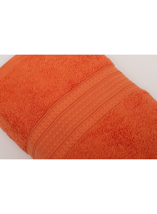 White Rose 4 Piece Bathroom Towel Set - BRIX - 500 GSM - 100% Cotton Terry - 2 Bath Towel 70X140 cm & 2 Hand Towel 50x90 cm-Premium Touch-Quick Dry - Super Absorbent-Orange - Image 5