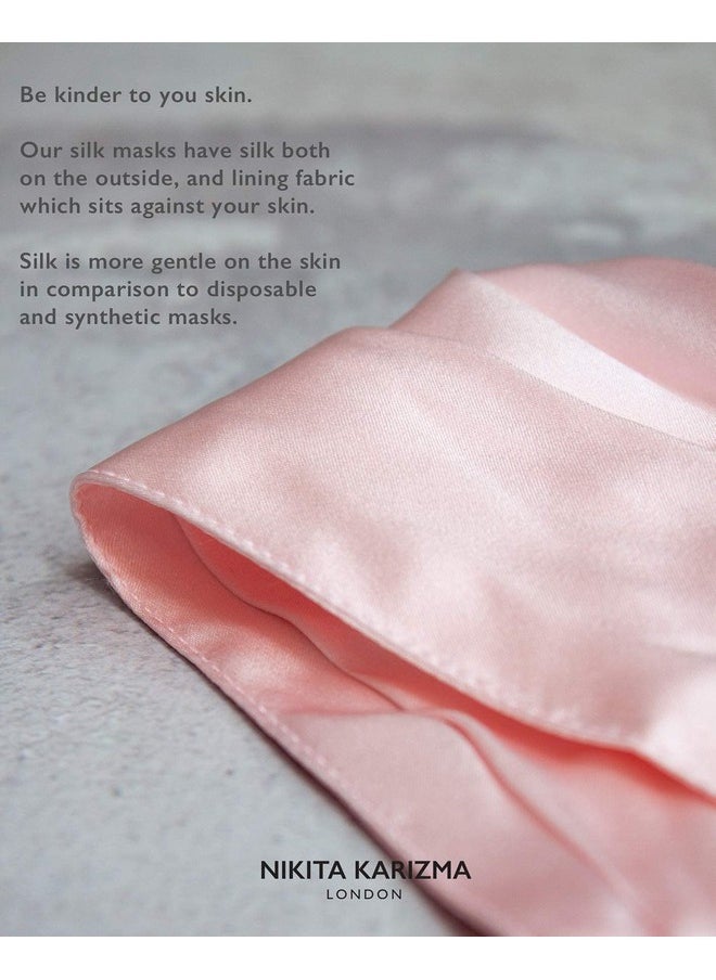KARIZMA - Beverly Hills Silk Face Mask. Pink Fashionable Designer Face Mask For Women. Washable Fabric Face Mask Reusable Facemask. 19 Momme Mulberry Silk Mask - Luxury Fashion Masks For Women - Image 1