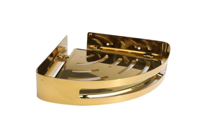 FC Deluxe Shelf Stainless Steel Bathroom Corner Shelf/Kitchen Shelf/Bathroom Shelf and Rack/Wall Storage Shelf/Bathroom Accessories (9x9 Inch, Gold) - Image 2