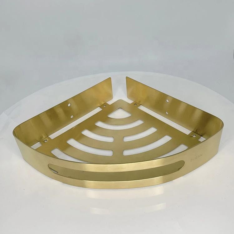 FC Deluxe Shelf Stainless Steel Bathroom Corner Shelf/Kitchen Shelf/Bathroom Shelf and Rack/Wall Storage Shelf/Bathroom Accessories (9x9 Inch, Gold) - Image 5