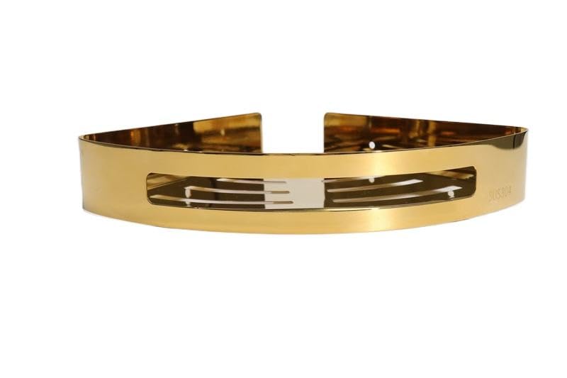 FC Deluxe Shelf Stainless Steel Bathroom Corner Shelf/Kitchen Shelf/Bathroom Shelf and Rack/Wall Storage Shelf/Bathroom Accessories (9x9 Inch, Gold) - Image 1