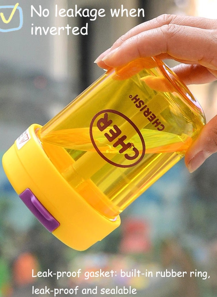 VUCATIN Kids Water Bottle Durable Plastic Water Bottle with Straw Leakproof Toddler Water Bottle Boys Girls Cute Water Cup for School Travel Outdoor Sports 300ml Comes with 4 Cute Stickers - Image 4