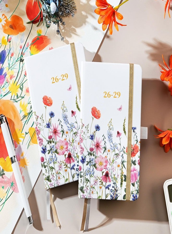 Planrage 2026-2029 Pocket Calendar - Pocket Planner from Jul. 2026 to Jun. 2029, 3 Year Clendar Monthly Planner 2026-2029, 6.3" x 3.7", 60 Note Pages, Pen Holder, Pockets - Flowers - Image 2