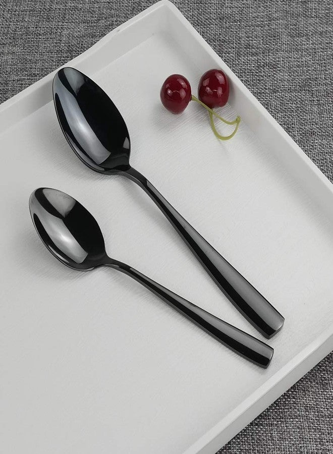 Teyyvn Stainless Steel Black Cutlery Set, 40-Piece Flatware Silverware Set, Service for 8 - Image 4
