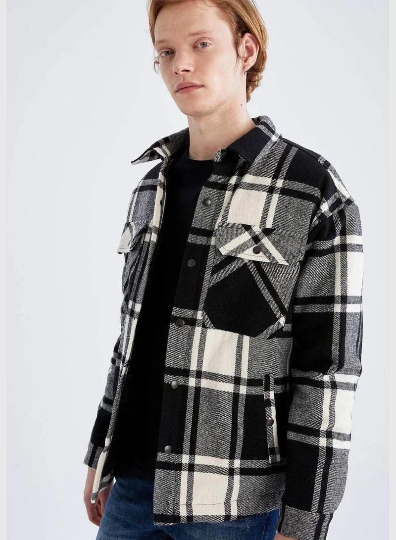 DeFacto Regular Fit Long Sleeve Check Print Shacket