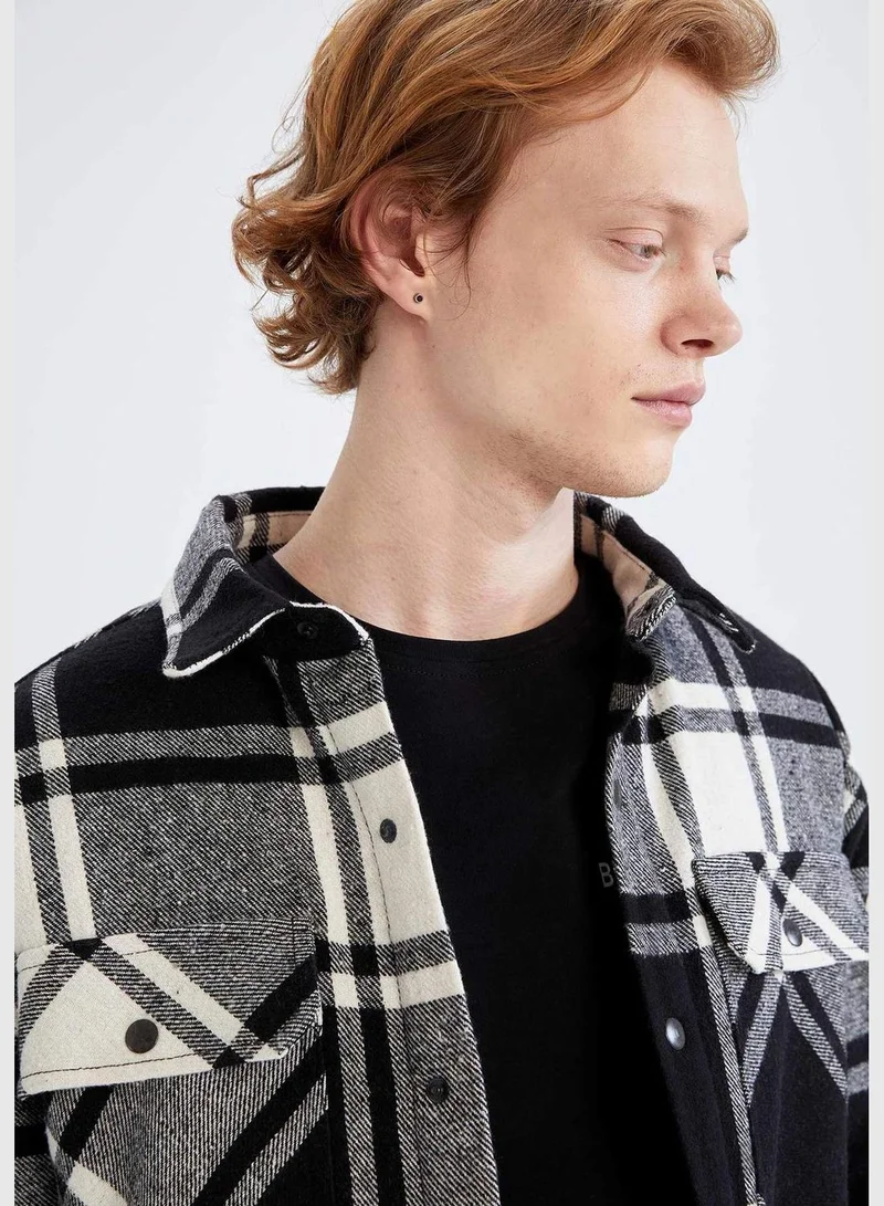 DeFacto Regular Fit Long Sleeve Check Print Shacket