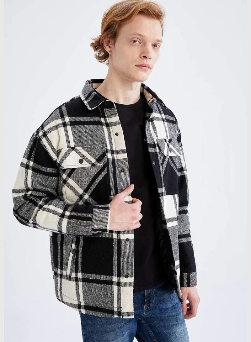 DeFacto Regular Fit Long Sleeve Check Print Shacket