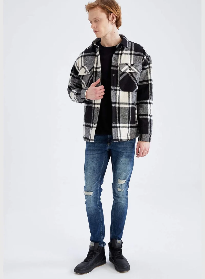 DeFacto Regular Fit Long Sleeve Check Print Shacket