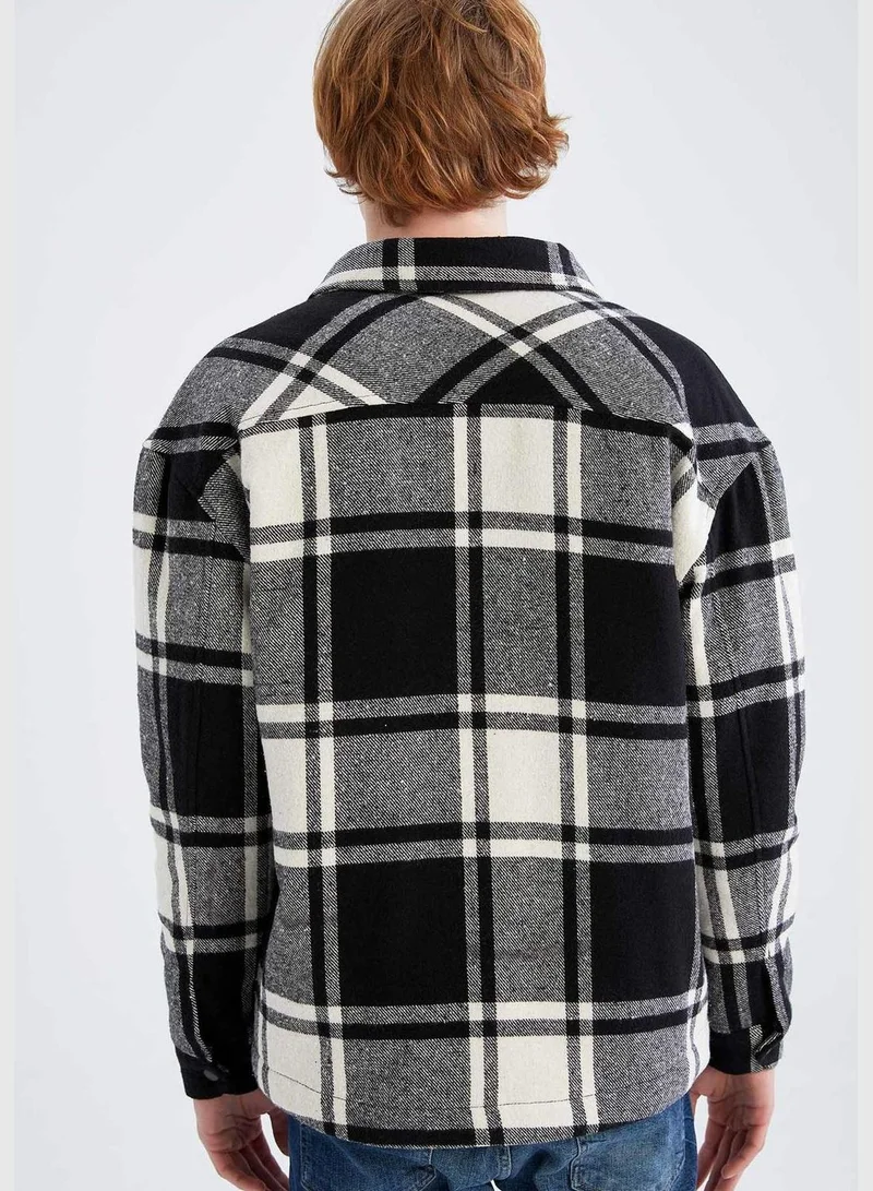DeFacto Regular Fit Long Sleeve Check Print Shacket