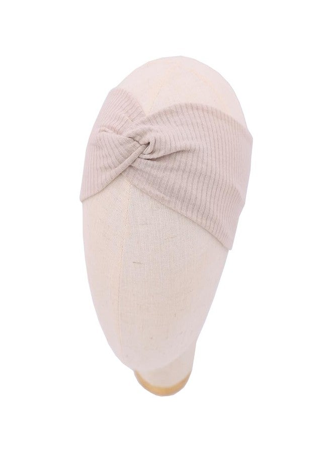 Sugarmelon Mommy and Me Headband Set Mother Baby Matching Turban Headbands for Toddler Baby Girls Women Scrunchies Hair Bow Hairbands (Oat/White) - Image 4