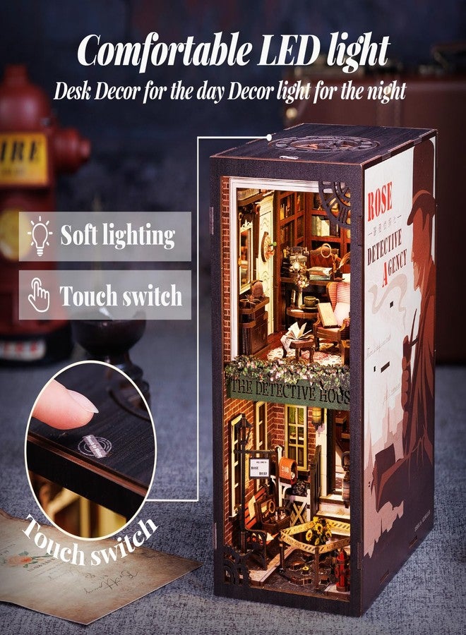 CUTEBEE Book Nook Kit - DIY Miniature House Dollhouse Kit for Adult and Teens, Booknook Bookshelf Decor Alley Model Build with LED Light, Gifts for Family and Friends - Image 3