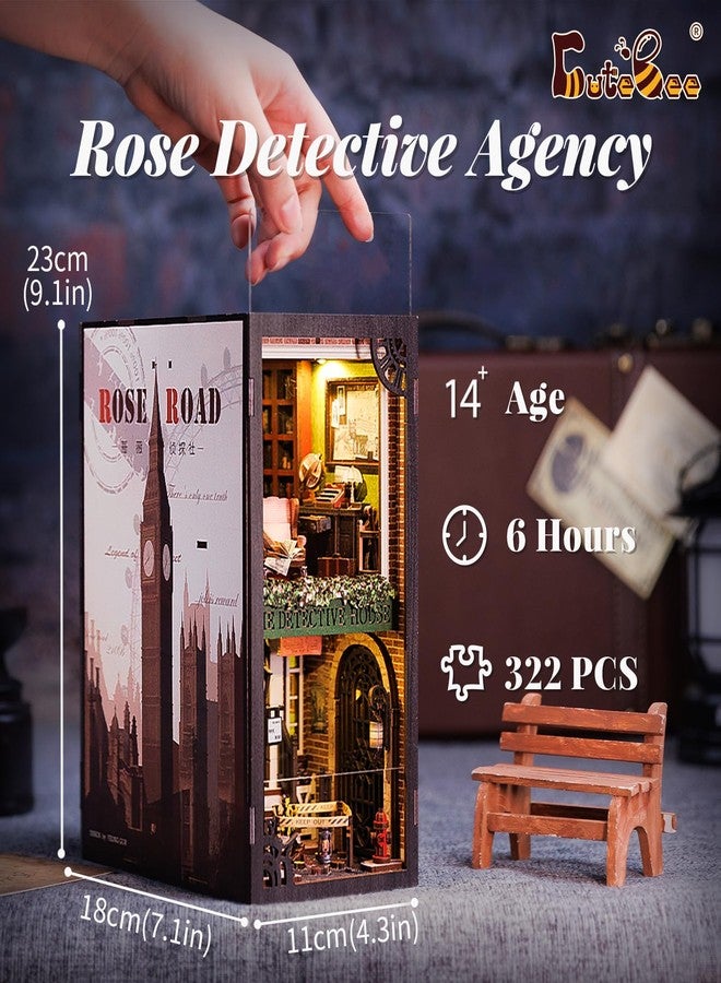 CUTEBEE Book Nook Kit - DIY Miniature House Dollhouse Kit for Adult and Teens, Booknook Bookshelf Decor Alley Model Build with LED Light, Gifts for Family and Friends - Image 5