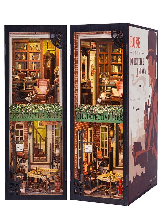 CUTEBEE Book Nook Kit - DIY Miniature House Dollhouse Kit for Adult and Teens, Booknook Bookshelf Decor Alley Model Build with LED Light, Gifts for Family and Friends - Image 1