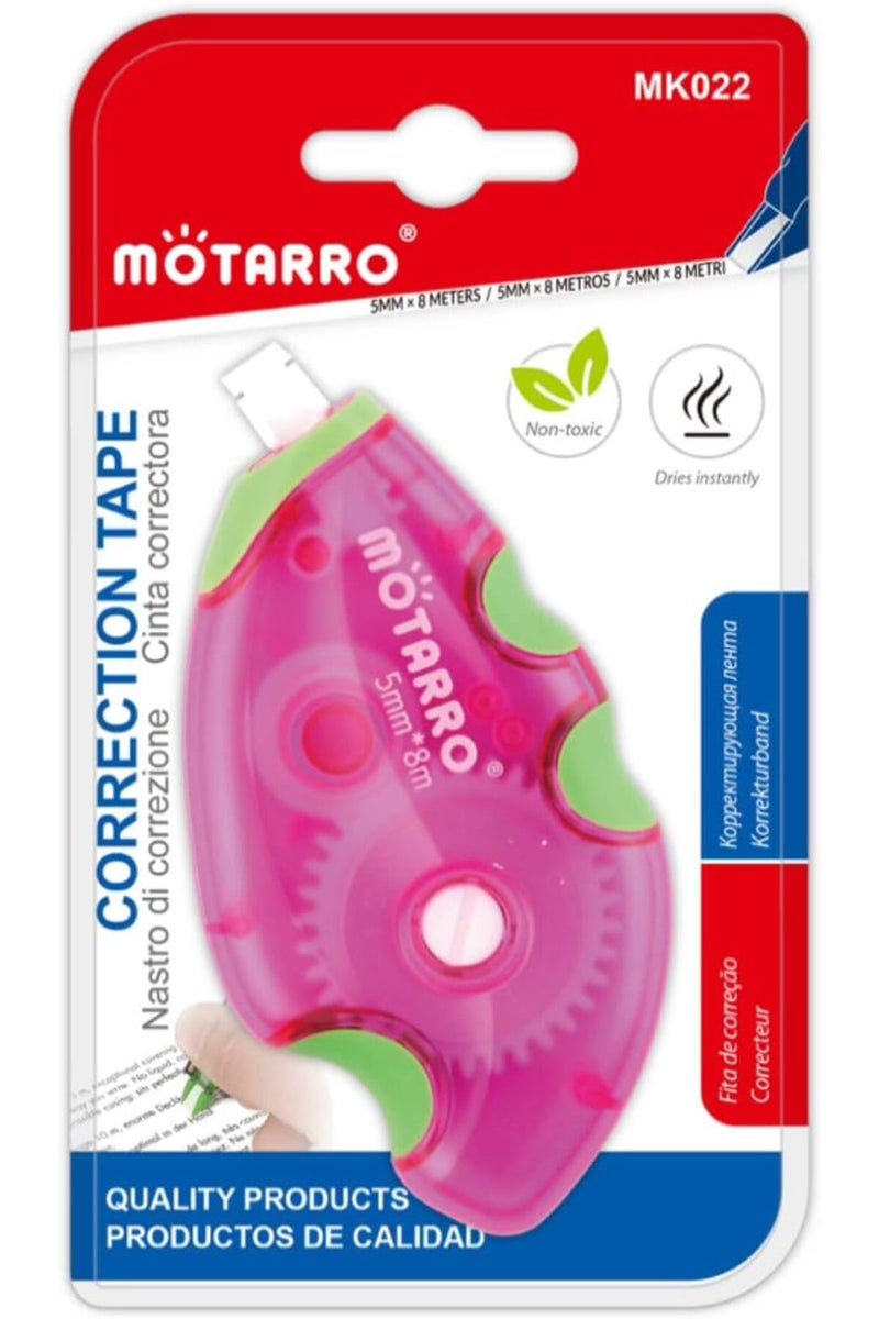 Correction Tape, 5mm x 8m White-Out Tape - Assorted Colour  - 02 Pcs