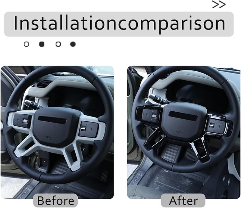 Wivplex Black ABS Steering Wheel Trim for Land Rover Defender 110 - Image 3