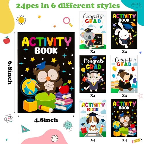 BWkoss Kindergarten Graduation Activity Books Preschool Graduation Theme Mini Games Coloring Booklet Set for Kids Bulk Mazes Word Search Games for School Ceremony Party Goodie Bags Stuffers Favors - Image 5