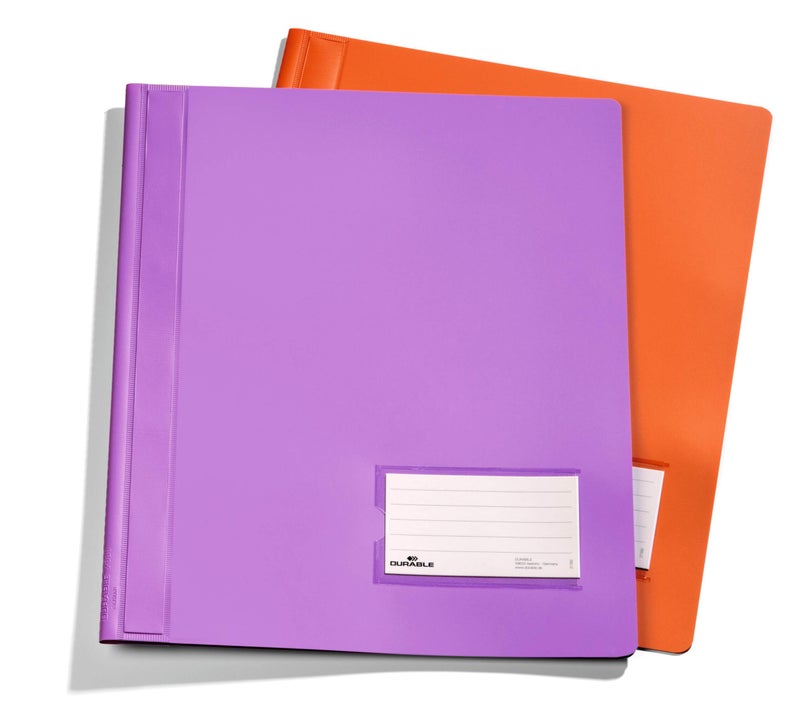Durable Loose Leaf Binder A4+ Translucent | Tear-Resistant Plastic-Coated Filing Mechanism, File Folder A4 Binder with 90x57mm Label Window, Back Pocket, 100-Sheet Capacity—DURALUX - Image 5