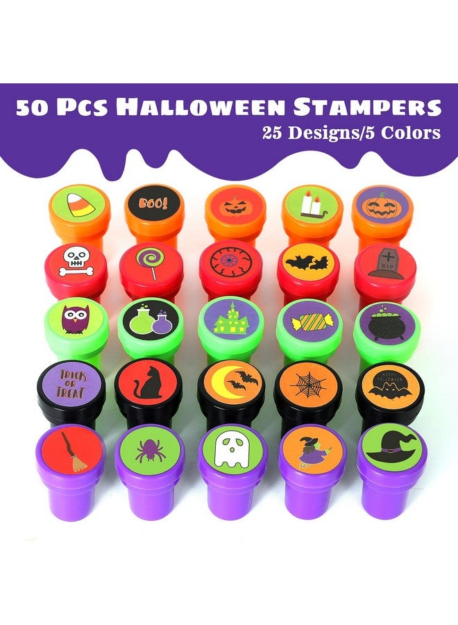 Childom Halloween Stamps For Kids, 50 Pcs Halloween Decorations Stamps Goodie Bag Fillers, Halloween Toys Bulk For Treat Bags Party Favors For Kids, Halloween Party Favors For Goody Bag, Children, Candy Bag - Image 2