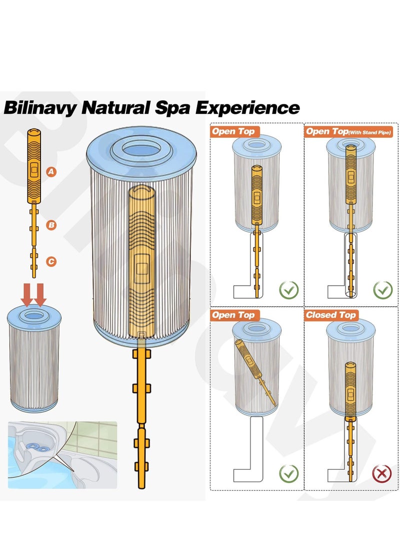 Captaintech Mineral Sticks for Hot Tub Spa in Filter Mineral Stick Cartridge Stick Parts Sanitizer Stick for Hot Tub Spa Swimming Pool Fish Pond Filter Cartridge, Last for 4 Months(Yellow 2PCS) - Image 3