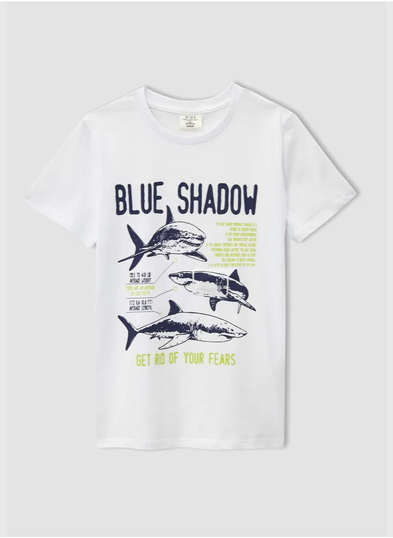 DeFacto Shark Print Short Sleeve T-Shirt