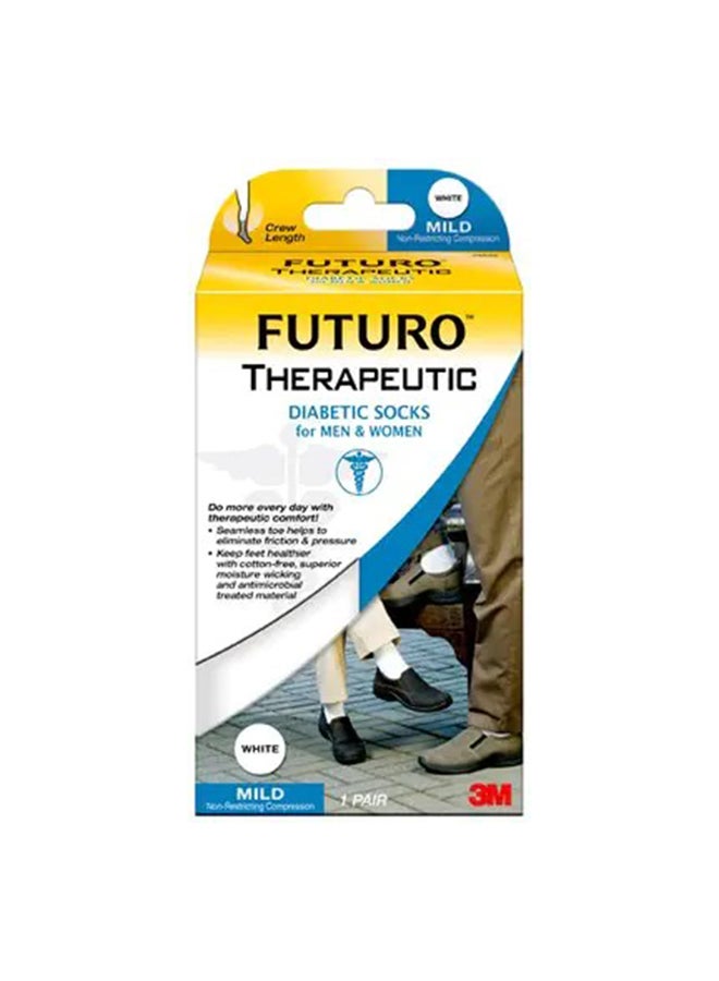 FUTURO Therapeutic White Diabetic Socks- S 