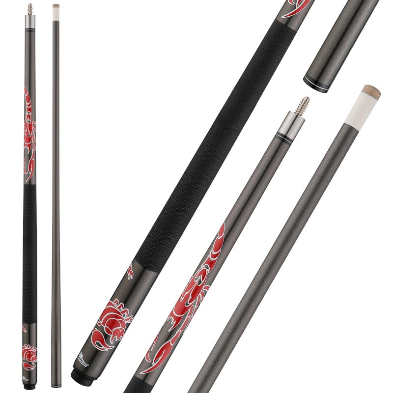 HMQQ 58 2Piece Fiberglass Graphite Composite Billiard Pool Cue Sticks Several Colors Available Weight from 19oz Grey - Image 2