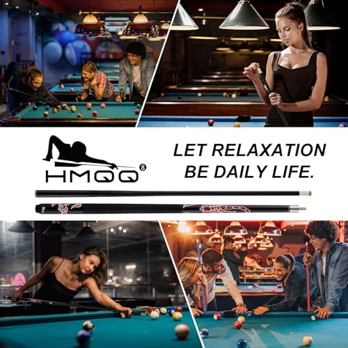 HMQQ 58 2Piece Fiberglass Graphite Composite Billiard Pool Cue Sticks Several Colors Available Weight from 19oz Grey - Image 3