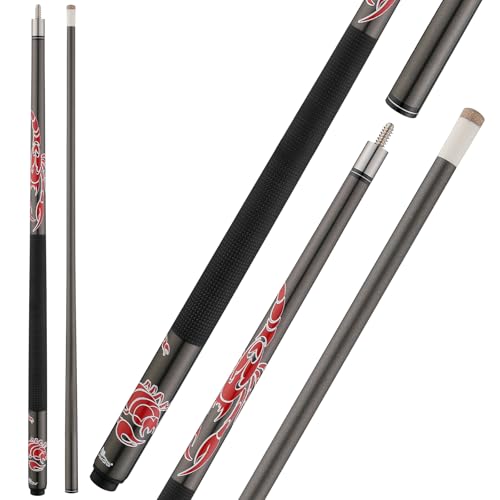 HMQQ 58 2Piece Fiberglass Graphite Composite Billiard Pool Cue Sticks Several Colors Available Weight from 19oz Grey - Image 1