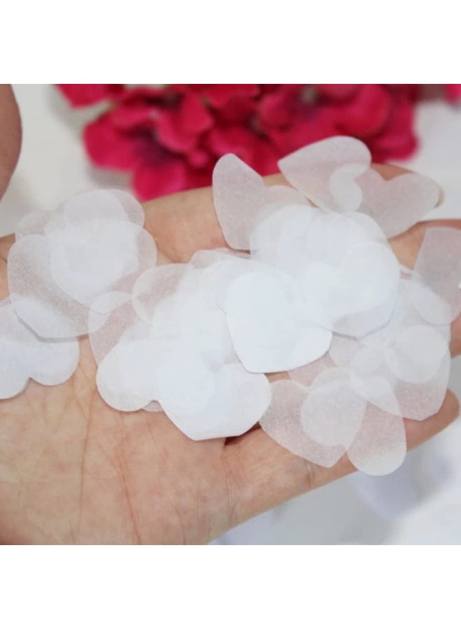 8000pcs Heart Shaped Biodegradable Wedding Confetti Paper Confetti for Anniversary, Birthday, Graduation, Wedding, Bridal Shower & Baby Shower Parties Decorations (White) - Image 3
