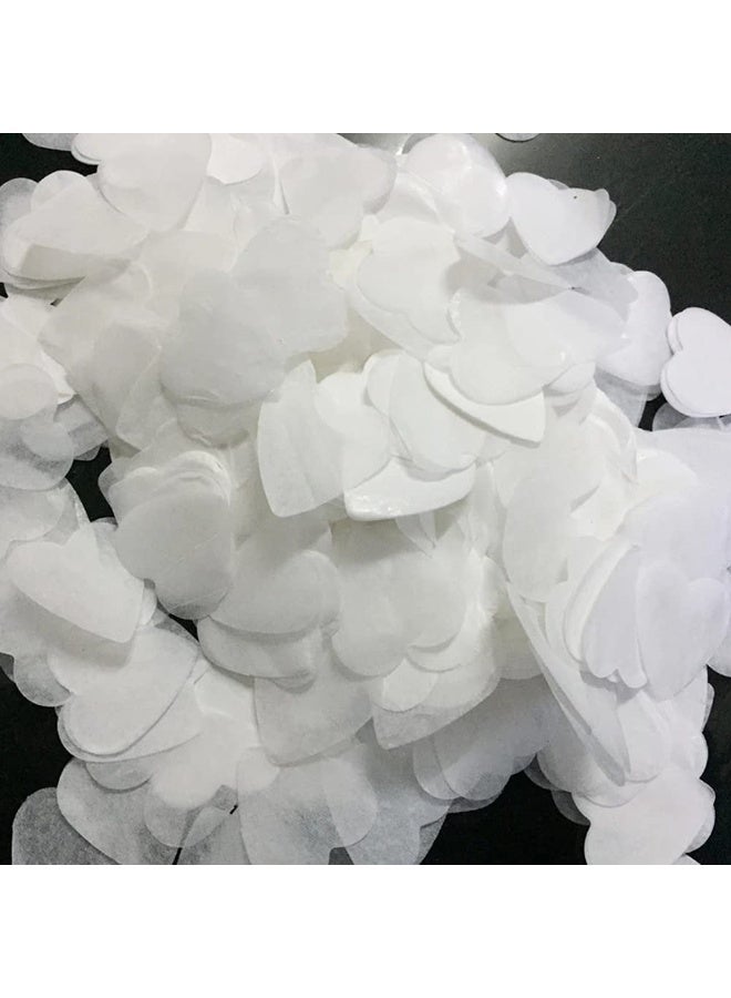 8000pcs Heart Shaped Biodegradable Wedding Confetti Paper Confetti for Anniversary, Birthday, Graduation, Wedding, Bridal Shower & Baby Shower Parties Decorations (White) - Image 1