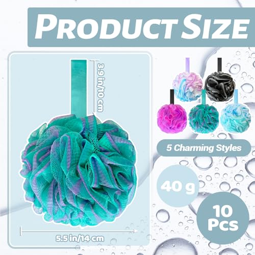 Panxxsen 10 Pack Bath Sponges Loofahs 40gSoft Mesh Shower LoofahsBody Scrubber Bath Balls for Women and Men Children WashingBeauty Bathing AccessoriesSet of 5 Flower Color - Image 3