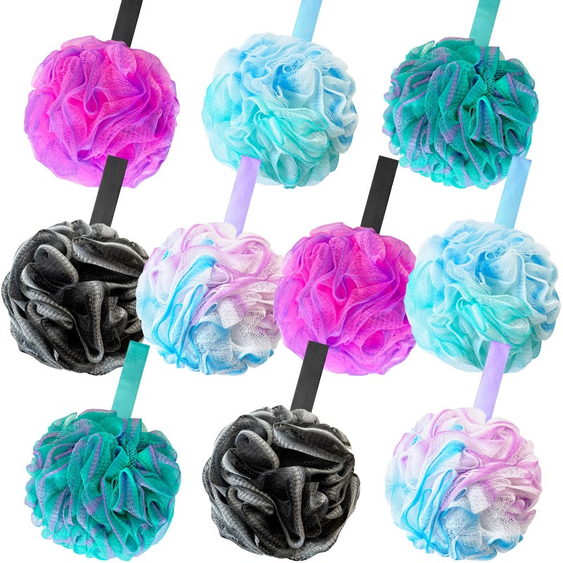 Panxxsen 10 Pack Bath Sponges Loofahs 40gSoft Mesh Shower LoofahsBody Scrubber Bath Balls for Women and Men Children WashingBeauty Bathing AccessoriesSet of 5 Flower Color - Image 2